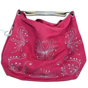 Vintage Nordstrom Pink Hobo Handbag Y2K 2000s 90s